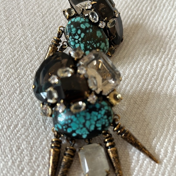 Itadj Moini Rare vintage earings turquoise, and rhinestone - Picture 3 of 11